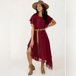 Joyfolie Burgundy Dress